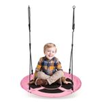 Casa si Gradina - Gradina si terasa - Balansoare si hamace - Balansoare - Leagan gradina tip cuib, diametru 100 cm, reglabil pe inaltime, maxim 150 kg, roz - Infinity.ro