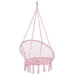 Casa si Gradina - Gradina si terasa - Balansoare si hamace - Balansoare - Scaun rotund tip leagan suspendat pentru casa sau gradina SPR42, cu franjuri, 150kg, roz - Infinity.ro