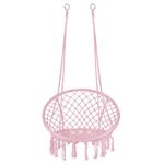 Casa si Gradina - Gradina si terasa - Balansoare si hamace - Balansoare - Scaun rotund tip leagan suspendat pentru casa sau gradina SPR42, cu franjuri, 150kg, roz - Infinity.ro