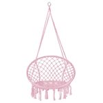 Casa si Gradina - Gradina si terasa - Balansoare si hamace - Balansoare - Scaun rotund tip leagan suspendat pentru casa sau gradina SPR42, cu franjuri, 150kg, roz - Infinity.ro