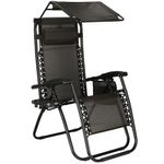 Casa si Gradina - Gradina si terasa - Mobilier exterior - Scaune si sezlonguri gradina - Sezlong pliabil cu parasolar si suport pahare, spatar blocare pozitie, textilene impermeabil, max 130 kg, 77x110x175 - Infinity.ro