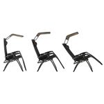 Casa si Gradina - Gradina si terasa - Mobilier exterior - Scaune si sezlonguri gradina - Sezlong pliabil cu parasolar si suport pahare, spatar blocare pozitie, textilene impermeabil, max 130 kg, 77x110x175 - Infinity.ro