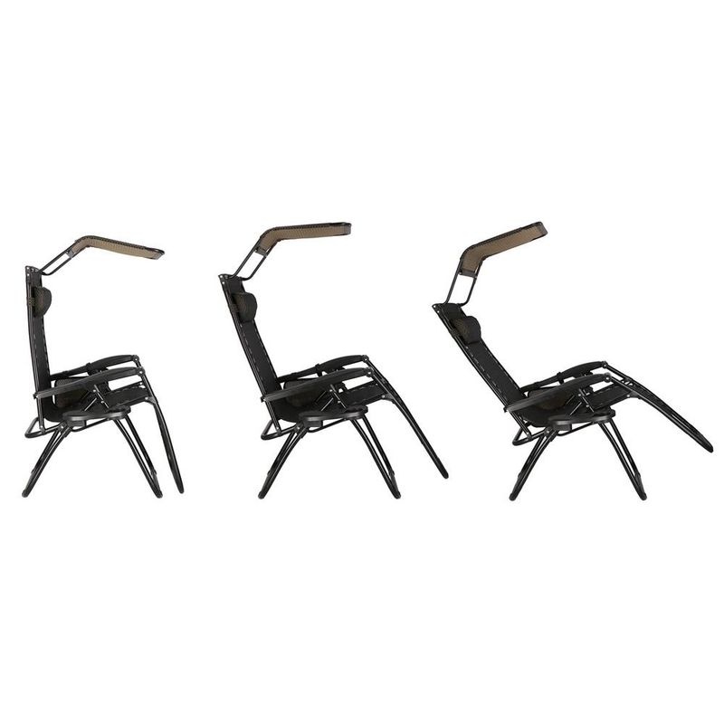 Casa si Gradina - Gradina si terasa - Mobilier exterior - Scaune si sezlonguri gradina - Sezlong pliabil cu parasolar si suport pahare, spatar blocare pozitie, textilene impermeabil, max 130 kg, 77x110x175 - Infinity.ro