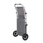 Casa si Gradina - Gradina si terasa - Mobilier exterior - Scaune si sezlonguri gradina - Sezlong pliabil pentru plaja cu roti, cadru metalic si tesatura oxford, parasolar si tetiera, 120 kg, gri - Infinity.ro