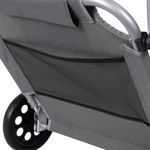 Casa si Gradina - Gradina si terasa - Mobilier exterior - Scaune si sezlonguri gradina - Sezlong pliabil pentru plaja cu roti, cadru metalic si tesatura oxford, parasolar si tetiera, 120 kg, gri - Infinity.ro