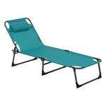 Casa si Gradina - Gradina si terasa - Mobilier exterior - Scaune si sezlonguri gradina - Sezlong 5Five Beach Chair, cadru metalic, pliere compacta, 173x56x27 cm, albastru turcoaz - Infinity.ro