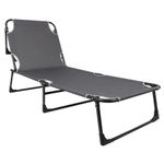 Casa si Gradina - Gradina si terasa - Mobilier exterior - Scaune si sezlonguri gradina - Sezlong 5Five Beach Chair, cadru metalic, pliere compacta, 173x56x27 cm, gri - Infinity.ro