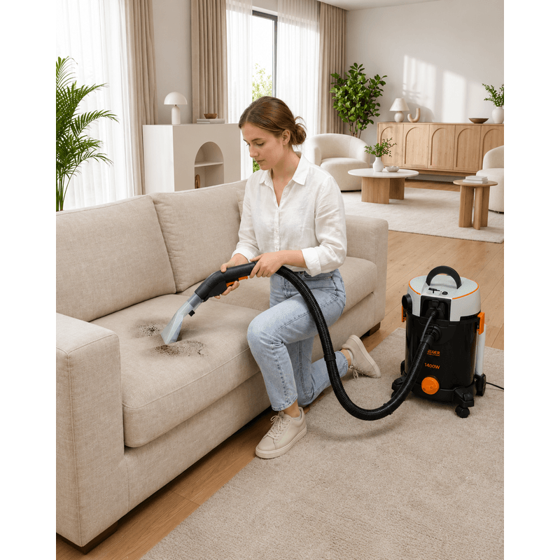 Electronice si Electrocasnice - Ingrijirea locuintei - Aspiratoare - Aspirator cu spalare prin injectie - extractie HAEGER ULTRA CLEAN, putere 1400W, rezervor apa curata 4 litri, Apa - Infinity.ro