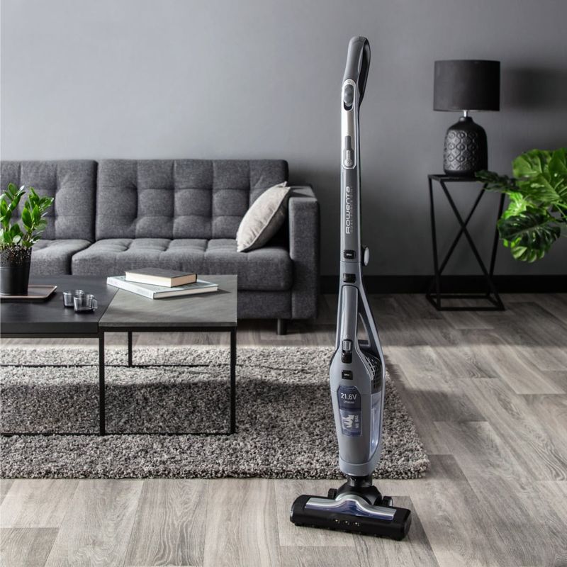 Electronice si Electrocasnice - Ingrijirea locuintei - Aspiratoare - Aspirator vertical Rowenta Dual Force 2 in 1 RH6756WO, 48W, 21.6V, 0.6L, autonomie 45 min, perie de aspirare rotativa - Infinity.ro