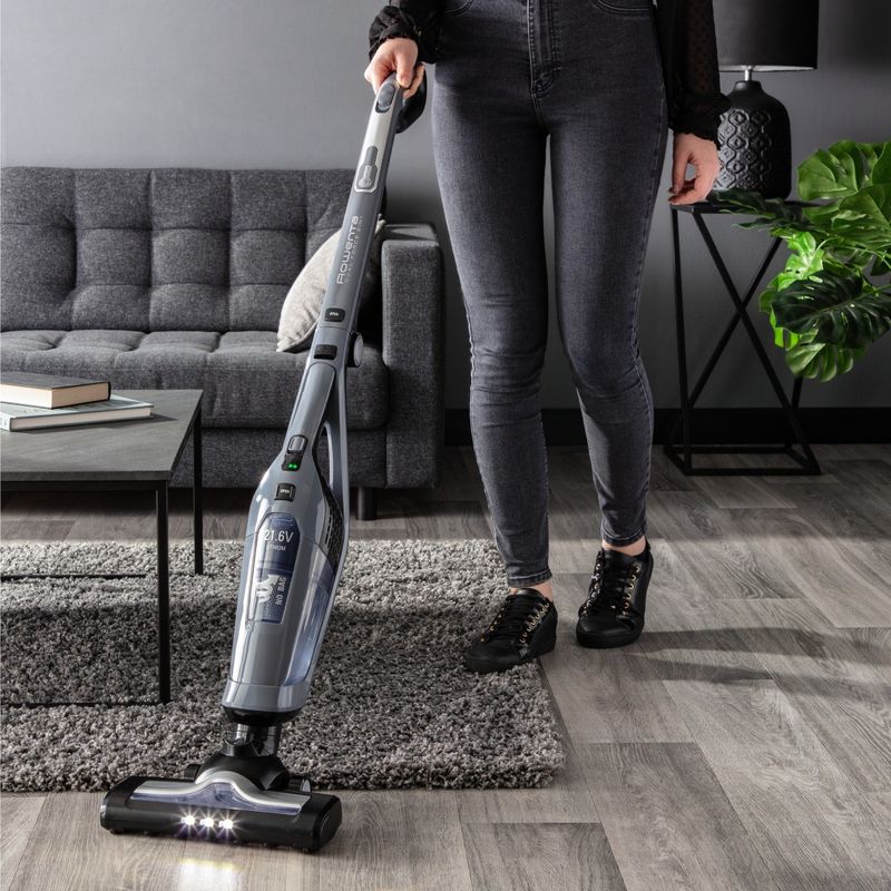 Electronice si Electrocasnice - Ingrijirea locuintei - Aspiratoare - Aspirator vertical Rowenta Dual Force 2 in 1 RH6756WO, 48W, 21.6V, 0.6L, autonomie 45 min, perie de aspirare rotativa - Infinity.ro