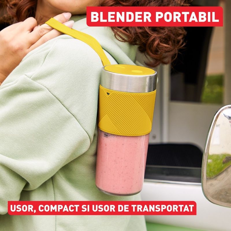 Electronice si Electrocasnice - Electrocasnice bucatarie - Mixere, tocatoare & roboti de bucatarie - Blendere si mini tocatoare - Blender portabil Tefal Lightmix BL1C0230, 300 ml, 2 lame, 20.000 rpm, acumulator 1200 mAh, rezultate in 40 secunde - Infinity.ro