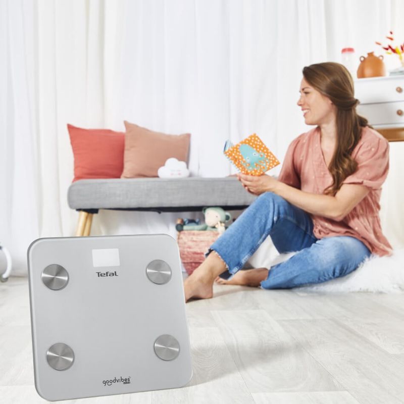 Ingrijire personala si Cosmetice - Sanatate si wellness - Aparate medicale - Cantare corporale - Cantar inteligent Tefal Goodvibes Life BM9600S1, 10 indicatori de masurare, aplicatie dedicata, greutate maxima 160 kg - Infinity.ro