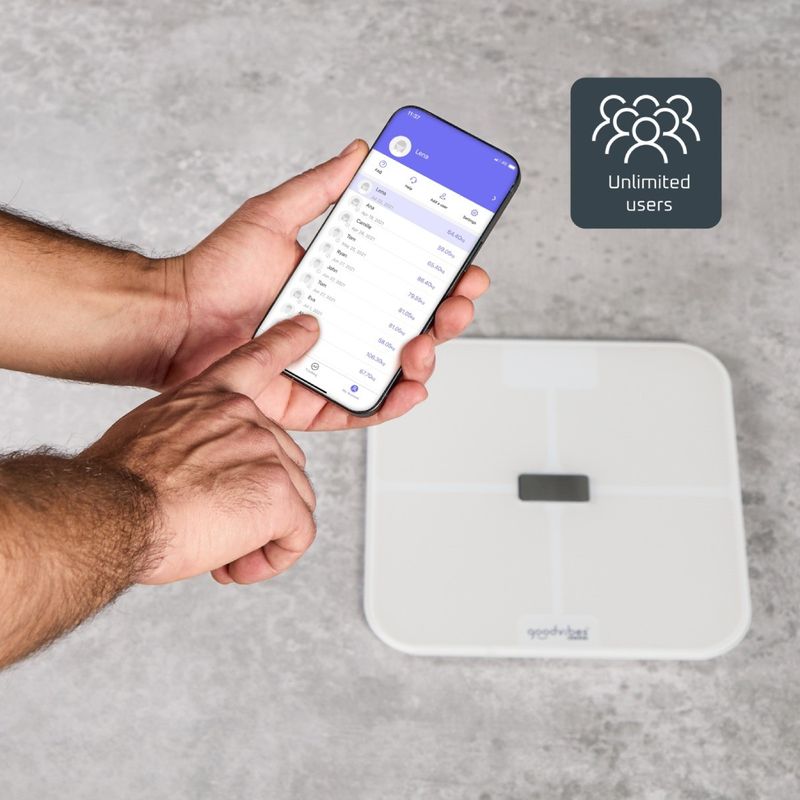 Ingrijire personala si Cosmetice - Sanatate si wellness - Aparate medicale - Cantare corporale - Cantar inteligent Tefal Goodvibes Sport BM9740F0, greutate maxima 200 kg, 17 indicatori de masurare, sincronizare cu - Infinity.ro