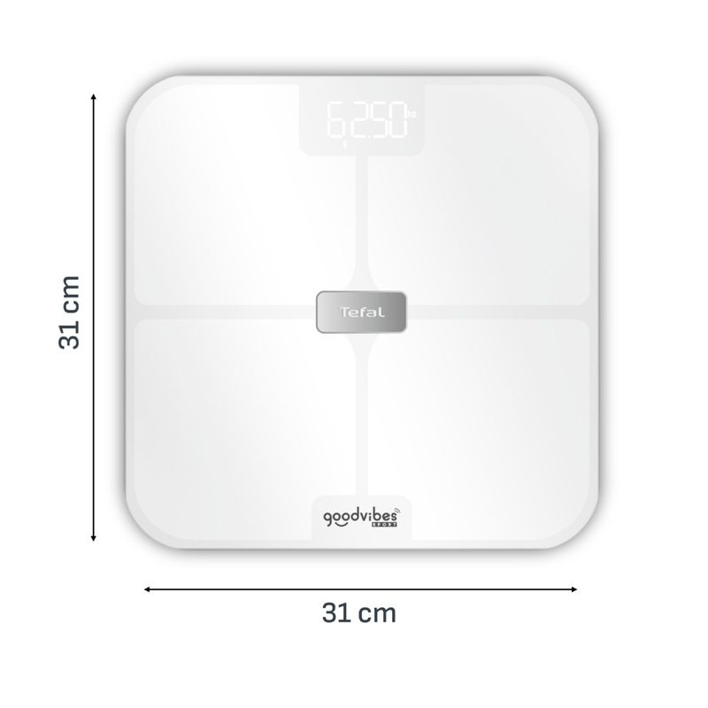 Ingrijire personala si Cosmetice - Sanatate si wellness - Aparate medicale - Cantare corporale - Cantar inteligent Tefal Goodvibes Sport BM9740F0, greutate maxima 200 kg, 17 indicatori de masurare, sincronizare cu - Infinity.ro