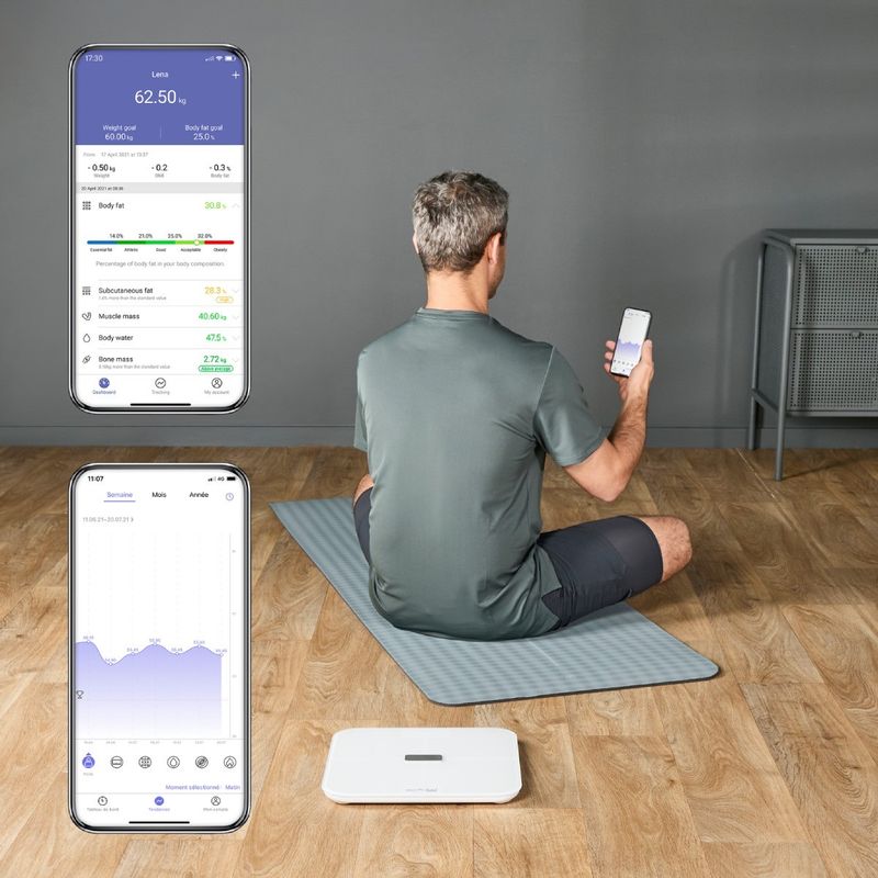 Ingrijire personala si Cosmetice - Sanatate si wellness - Aparate medicale - Cantare corporale - Cantar inteligent Tefal Goodvibes Sport BM9740F0, greutate maxima 200 kg, 17 indicatori de masurare, sincronizare cu - Infinity.ro