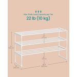 Casa si Gradina - Mobilier - Dulapuri si sifoniere - Dulapuri pantofi - Raft pantofi 3 nivele stivuibil reversibil, structura metalica, capacitate 20 perechi, montaj fara unelte, 92x30x55 cm - Infinity.ro