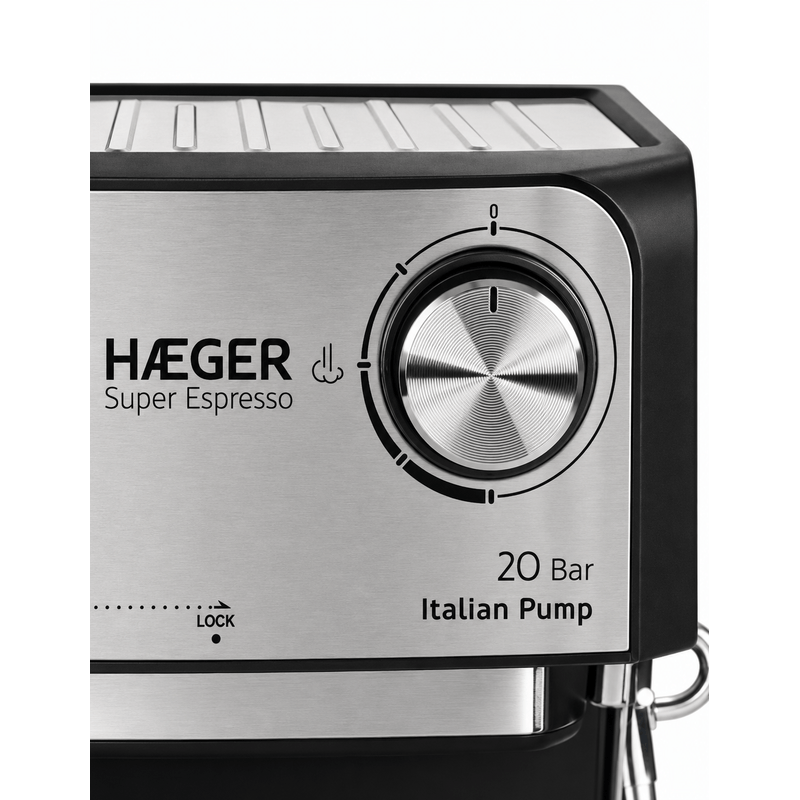 Electronice si Electrocasnice - Electrocasnice bucatarie - Preparare bauturi - Espressoare - Espressor de cafea HAEGER SUPER ESPRESSO, Presiune 20 bar (pompa ULKA Italia), Cafea macinata si capsule, 1.6L - Infinity.ro