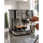 Electronice si Electrocasnice - Electrocasnice bucatarie - Preparare bauturi - Espressoare - Espressor de cafea HAEGER SUPER ESPRESSO, Presiune 20 bar (pompa ULKA Italia), Cafea macinata si capsule, 1.6L - Infinity.ro