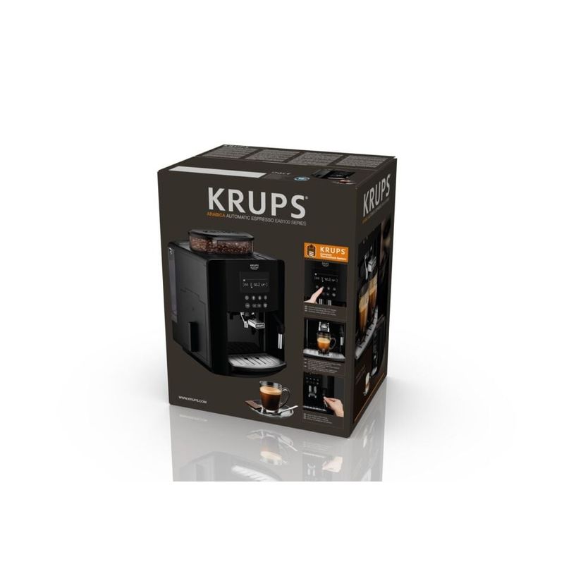 Electronice si Electrocasnice - Electrocasnice bucatarie - Preparare bauturi - Espressoare - Espressor automat Krups Happy Arabica EA817010, ecran LCD, 15 bari, rezervor boabe 260g, rezervor apa 1.7L, rasnita 3 - Infinity.ro