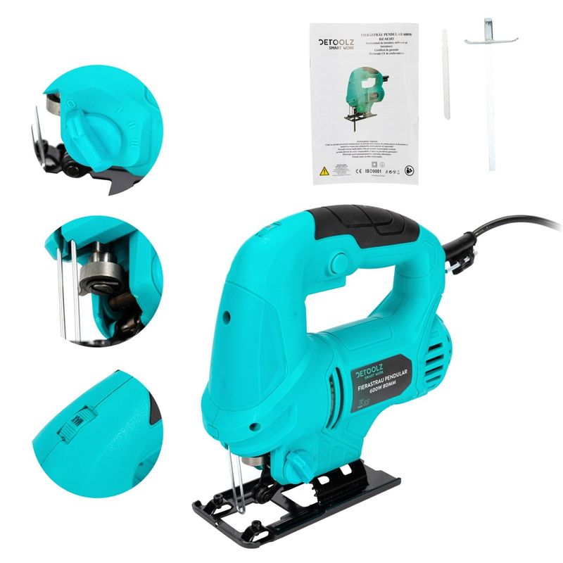 Casa si Gradina - Constructii - Scule electrice si accesorii - Fierastraie electrice - Fierastrau pendular 600W 80mm, Model compact si usor pentru o manevrabilitate ridicata - Infinity.ro