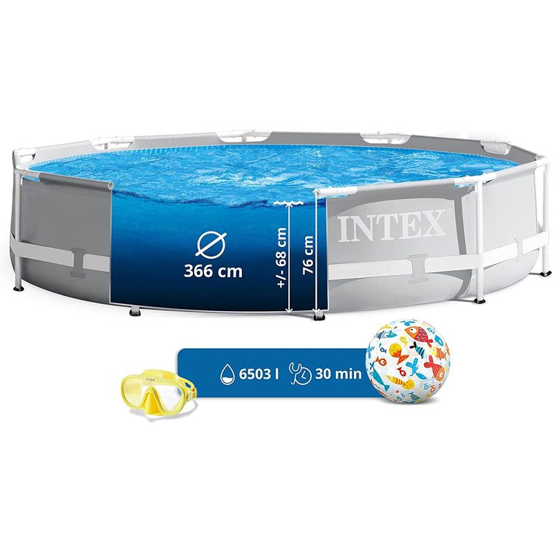 Casa si Gradina - Gradina si terasa - Piscine si accesorii - Piscine - Piscina cadru metalic Intex Prisma Frame, 366x76 cm, 6.500 litri, cu pompa de filtrare - Infinity.ro