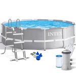 Casa si Gradina - Gradina si terasa - Piscine si accesorii - Piscine - Piscina cadru metalic Intex Prism Frame, 366x99cm, 9.000 litri, cu pompa de filtrare si scara - Infinity.ro