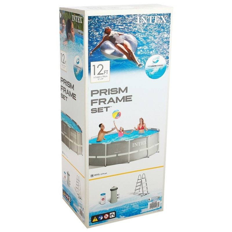 Casa si Gradina - Gradina si terasa - Piscine si accesorii - Piscine - Piscina cadru metalic Intex Prism Frame, 366x99cm, 9.000 litri, cu pompa de filtrare si scara - Infinity.ro