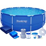 Casa si Gradina - Gradina si terasa - Piscine si accesorii - Piscine - Piscina cadru metalic Bestway, 305x76 cm, 4.500 litri, cu toate accesoriile - Infinity.ro