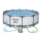 Casa si Gradina - Gradina si terasa - Piscine si accesorii - Piscine - Piscina cadru metalic Bestway, 366x100cm, 9.150 litri, cu pompa de filtrare si scara - Infinity.ro