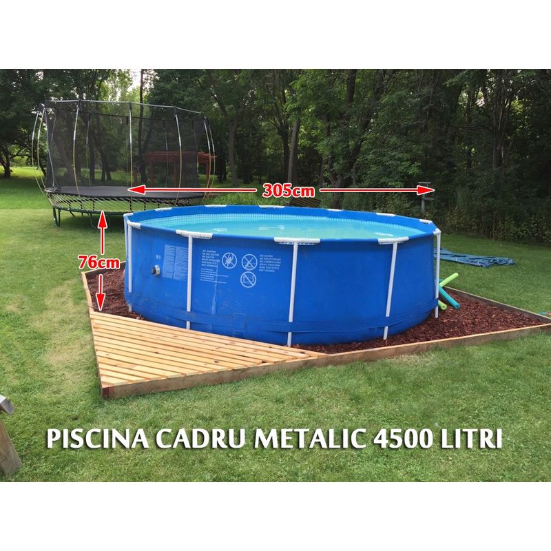 Casa si Gradina - Gradina si terasa - Piscine si accesorii - Piscine - Piscina cadru metalic Intex, 305x76 cm, 4500 litri, rotunda - Infinity.ro