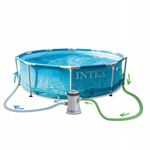 Casa si Gradina - Gradina si terasa - Piscine si accesorii - Piscine - Piscina rotunda cu cadru metalic Beachside Metal Frame Intex 28208NP, 305x76 cm, cu pompa filtrare - Infinity.ro