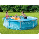 Casa si Gradina - Gradina si terasa - Piscine si accesorii - Piscine - Piscina rotunda cu cadru metalic Beachside Metal Frame Intex 28208NP, 305x76 cm, cu pompa filtrare - Infinity.ro