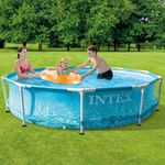Casa si Gradina - Gradina si terasa - Piscine si accesorii - Piscine - Piscina rotunda cu cadru metalic Beachside Metal Frame Intex 28208NP, 305x76 cm, cu pompa filtrare - Infinity.ro