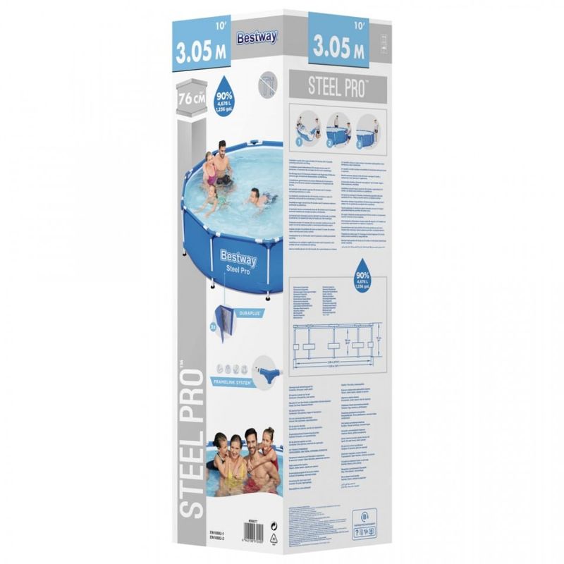 Casa si Gradina - Gradina si terasa - Piscine si accesorii - Piscine - Piscina cadru metalic Bestway, 305x76 cm, 4500 litri, cu pompa de filtrare - Infinity.ro