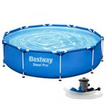 Casa si Gradina - Gradina si terasa - Piscine si accesorii - Piscine - Piscina cadru metalic Bestway, 305x76 cm, 4500 litri, cu pompa de filtrare - Infinity.ro