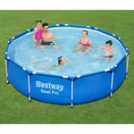 Casa si Gradina - Gradina si terasa - Piscine si accesorii - Piscine - Piscina cadru metalic Bestway, 305x76 cm, 4500 litri, cu pompa de filtrare - Infinity.ro