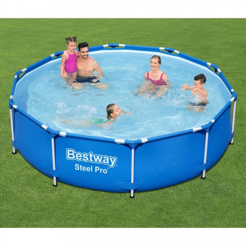Casa si Gradina - Gradina si terasa - Piscine si accesorii - Piscine - Piscina cadru metalic Bestway, 305x76 cm, 4500 litri, cu pompa de filtrare - Infinity.ro