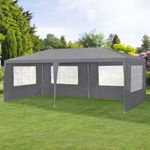 Casa si Gradina - Gradina si terasa - Umbrele si pavilioane - Corturi evenimente - Cort de gradina 300x600 cm, 6 pereti detasabili cu ferestre si usa, structura metalica, PE impermeabil, gri - Infinity.ro