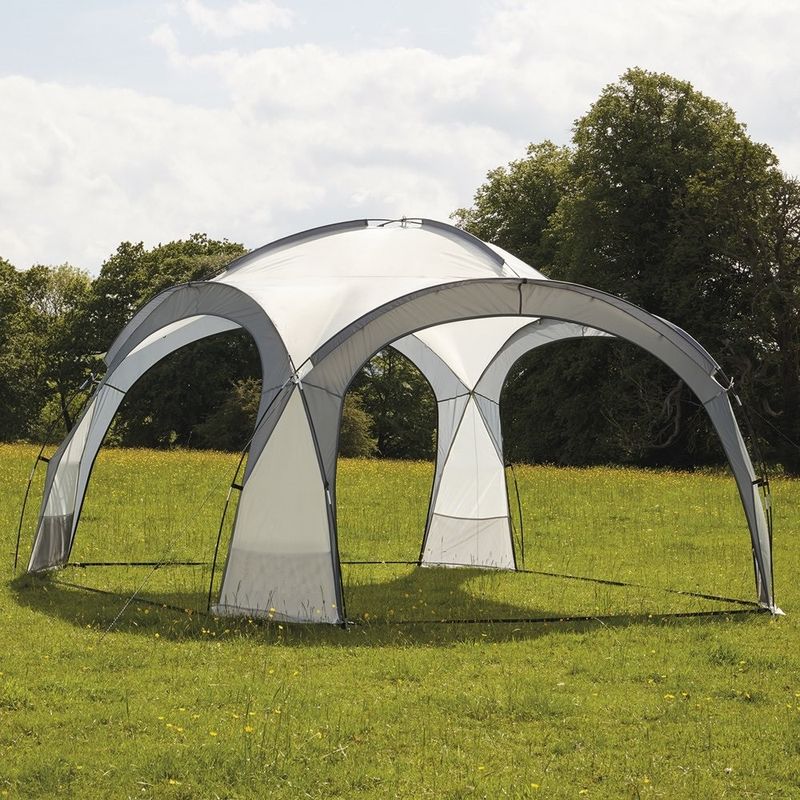 Casa si Gradina - Gradina si terasa - Umbrele si pavilioane - Pavilioane - Pavilion gradina 350x350x230 cm, structura fibra de sticla, acoperis poliester impermeabil, gri cu alb - Infinity.ro