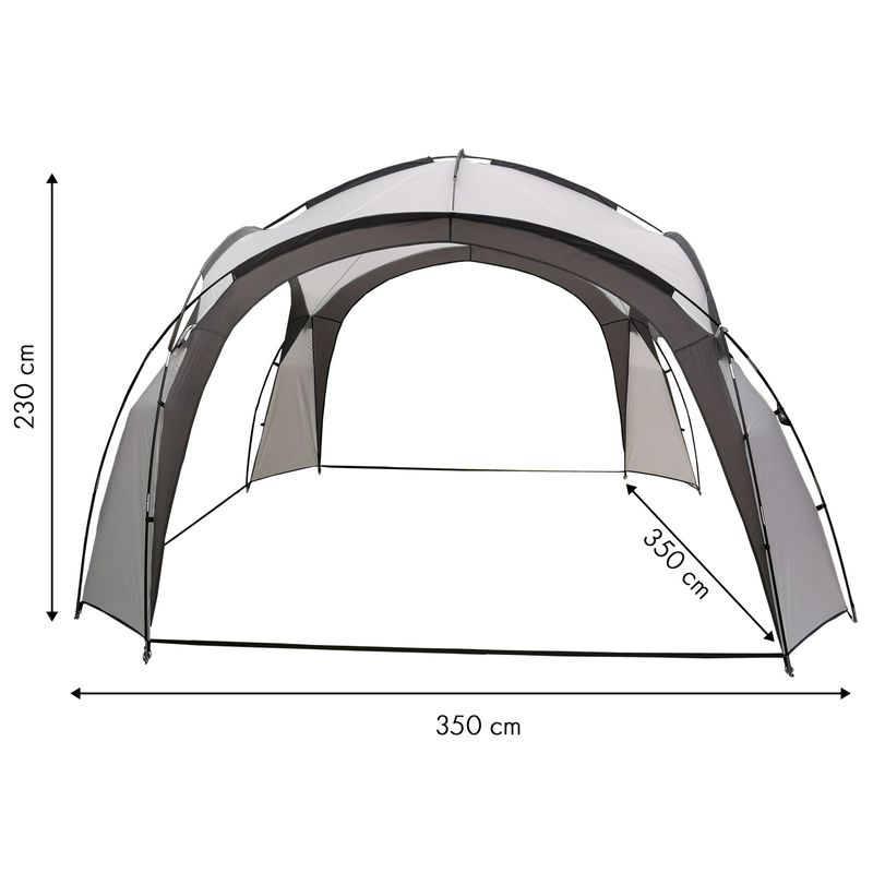 Casa si Gradina - Gradina si terasa - Umbrele si pavilioane - Pavilioane - Pavilion gradina 350x350x230 cm, structura fibra de sticla, acoperis poliester impermeabil, gri cu alb - Infinity.ro