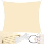 Casa si Gradina - Gradina si terasa - Umbrele si pavilioane - Umbrele - Prelata umbrire 4x4 m pentru terasa sau balcon, impermeabila, protectie UV, crem - Infinity.ro