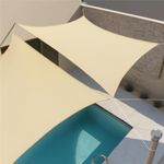 Casa si Gradina - Gradina si terasa - Umbrele si pavilioane - Umbrele - Prelata umbrire 4x4 m pentru terasa sau balcon, impermeabila, protectie UV, crem - Infinity.ro