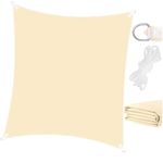 Casa si Gradina - Gradina si terasa - Umbrele si pavilioane - Umbrele - Prelata umbrire 4x4 m pentru terasa sau balcon, impermeabila, protectie UV, crem - Infinity.ro