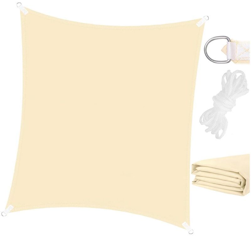 Casa si Gradina - Gradina si terasa - Umbrele si pavilioane - Umbrele - Prelata umbrire 4x4 m pentru terasa sau balcon, impermeabila, protectie UV, crem - Infinity.ro