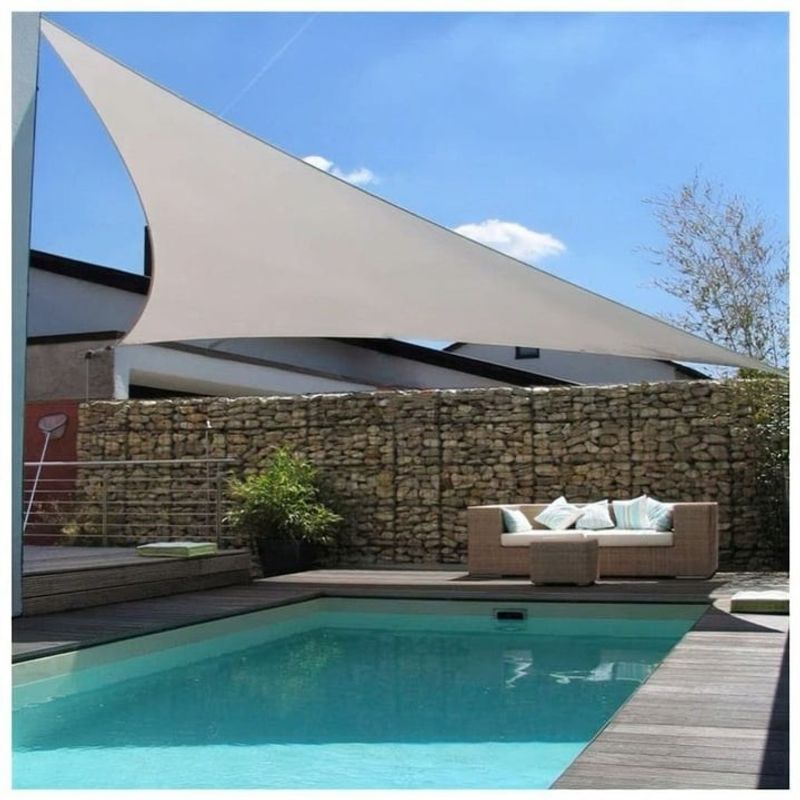 Casa si Gradina - Gradina si terasa - Umbrele si pavilioane - Umbrele - Prelata solara triunghiulara 500x500x500 cm, impermeabila, protectie UV, poliester 180g/mp, gri - Infinity.ro