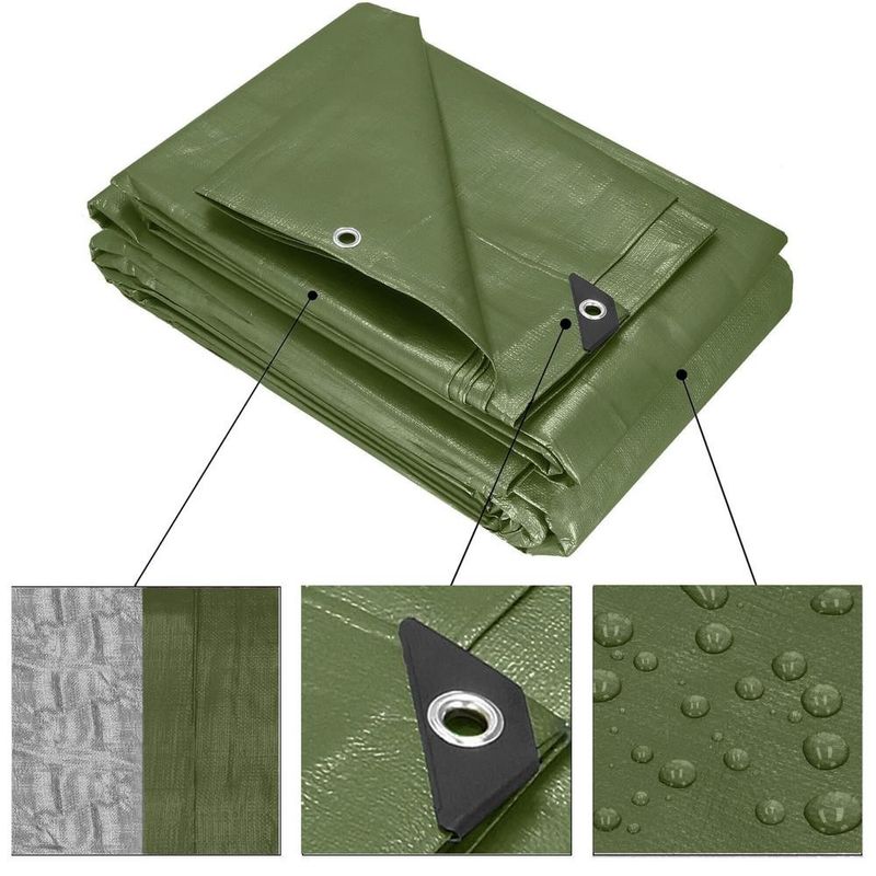 Casa si Gradina - Gradina si terasa - Umbrele si pavilioane - Umbrele - Prelata din polietilena impermeabila laminata, 120g/m2, 2x3m, verde - Infinity.ro