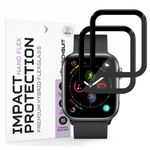 Laptop, Telefoane si Tablete - Wearables si gadgeturi - Wearables - Accesorii wearables - Folie Protectie Techsuit Nano Flex pentru Apple Watch 44mm Series, Set 2 bucati, Plastic, Neagra - Infinity.ro