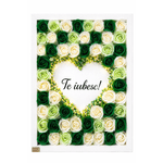 Market - Cadouri - Flori si aranjamente - Aranjament floral tip tablou cu trandafiri decorativi si lumina LED - Infinity.ro