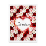 Market - Cadouri - Flori si aranjamente - Aranjament floral tip tablou cu trandafiri decorativi si lumina LED - Infinity.ro