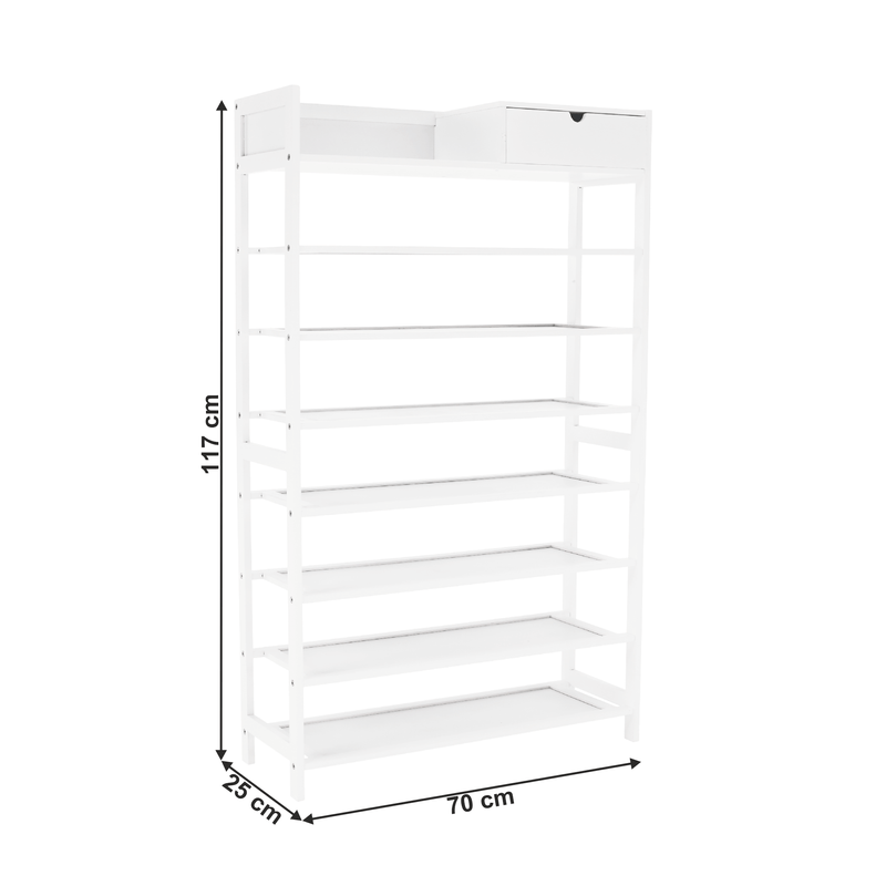 Casa si Gradina - Mobilier - Organizare si depozitare - Organizator incaltaminte - Suport pentru pantofi, 7 polite, alba, KATLEY - Infinity.ro